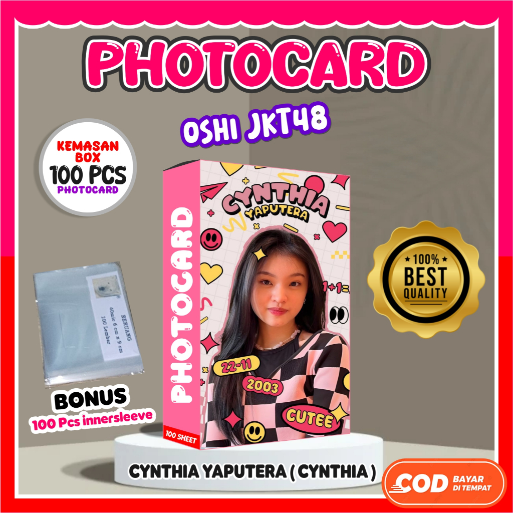 100 Photocard Cynthia JKT48 GRATIS 100 Innersleeve | OSHI JKT48
