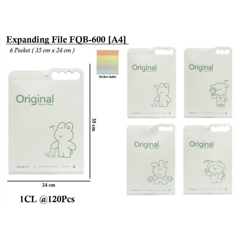 

WENGU EXPANDING FILE 6 POCKET FOLDER A4 - 6 KANTUNG FILE ORIGINAL Fqb-600-A4