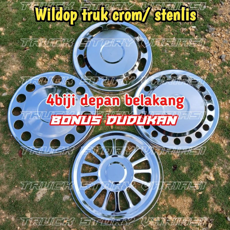weldop truk chrome/ stenlis ring 15 dan 16 4biji depan belakang