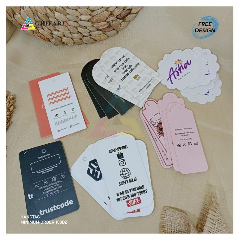 

hangtag tipis 310 gsm / tag baju / hangtag distro / hangtag baju anak / tag hijab