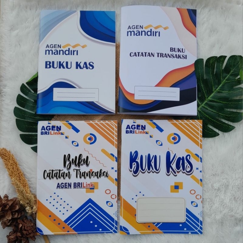 

BUKU KAS / BUKU TRANSAKSI AGEN BRILINK, AGEN BNI46, AGEN BANK MANDIRI, BSI JILID STAPLES ISI 60 HAL NON-CUSTOM