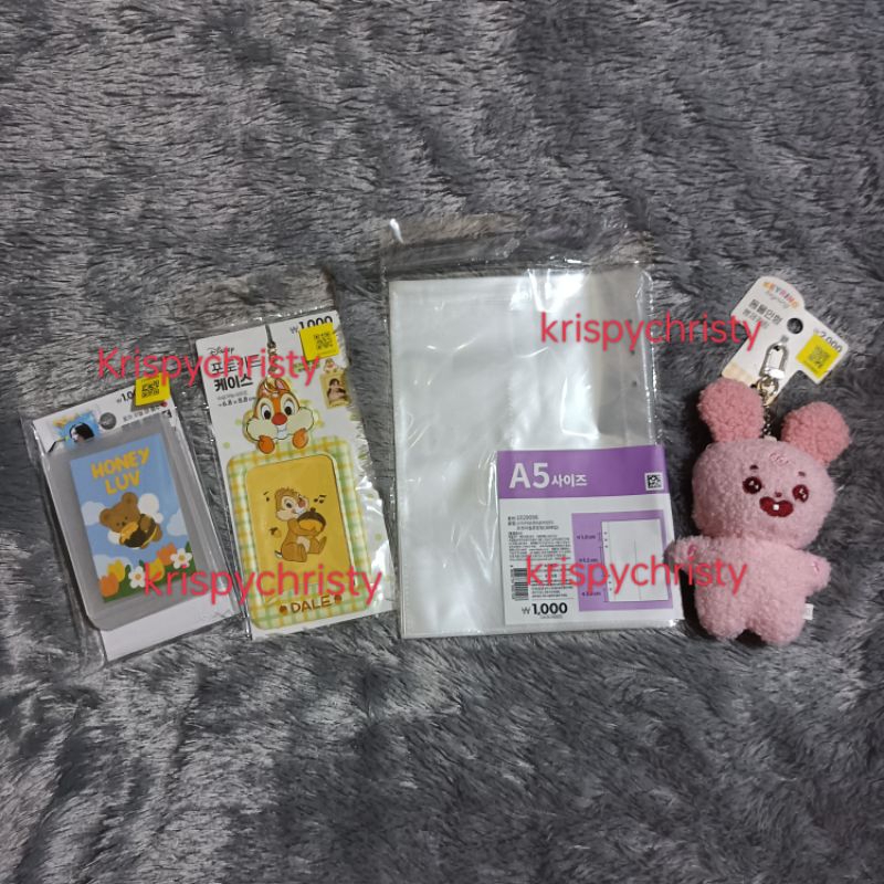 READY STOCK official daiso korea card holder chipmunk disney, toploader, sleeve refil binder photost