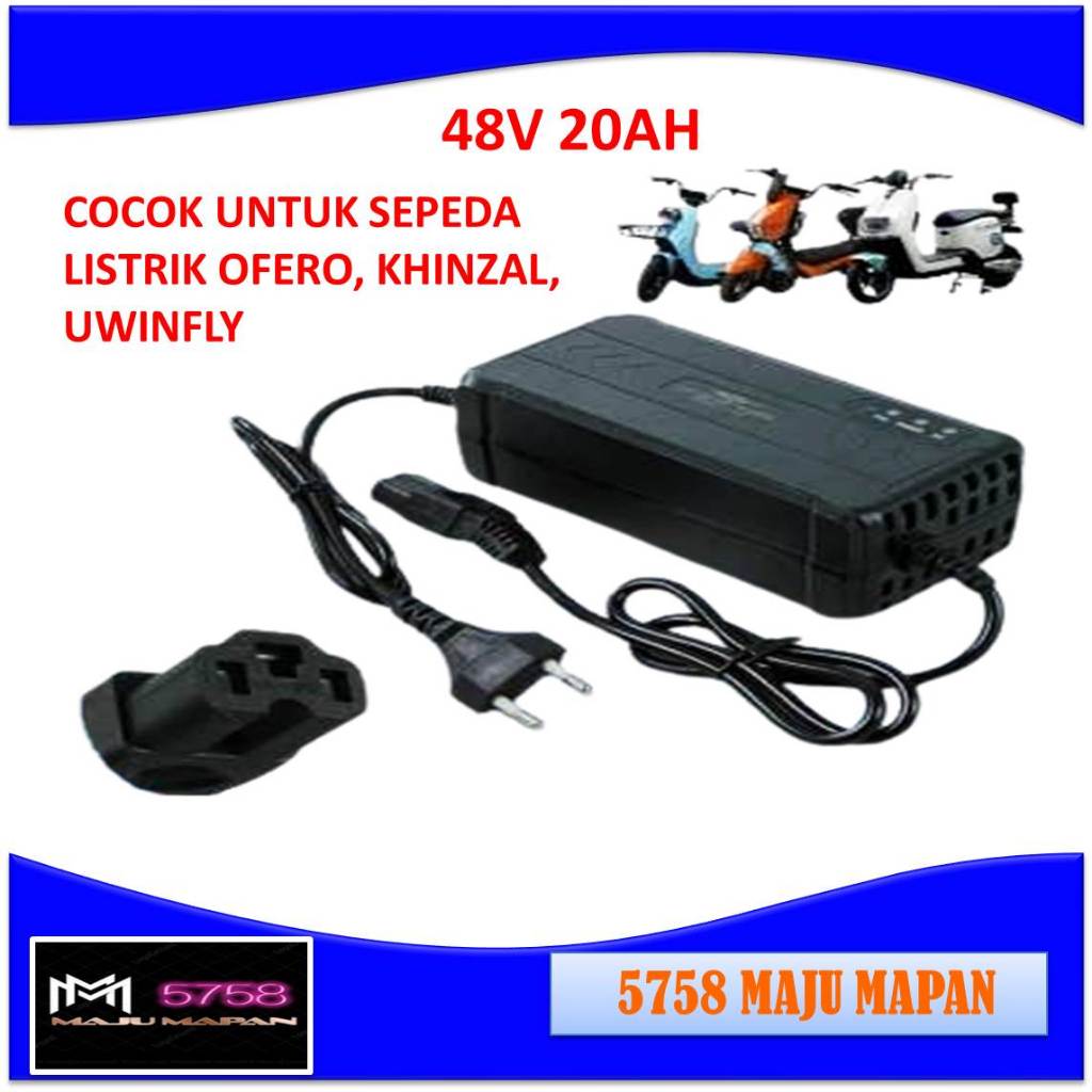 Charger Sepeda Listrik Exotic Uwinfly Goda Pacific Viar Selis 48V 20Ah Universal Adaptor Charger Sep