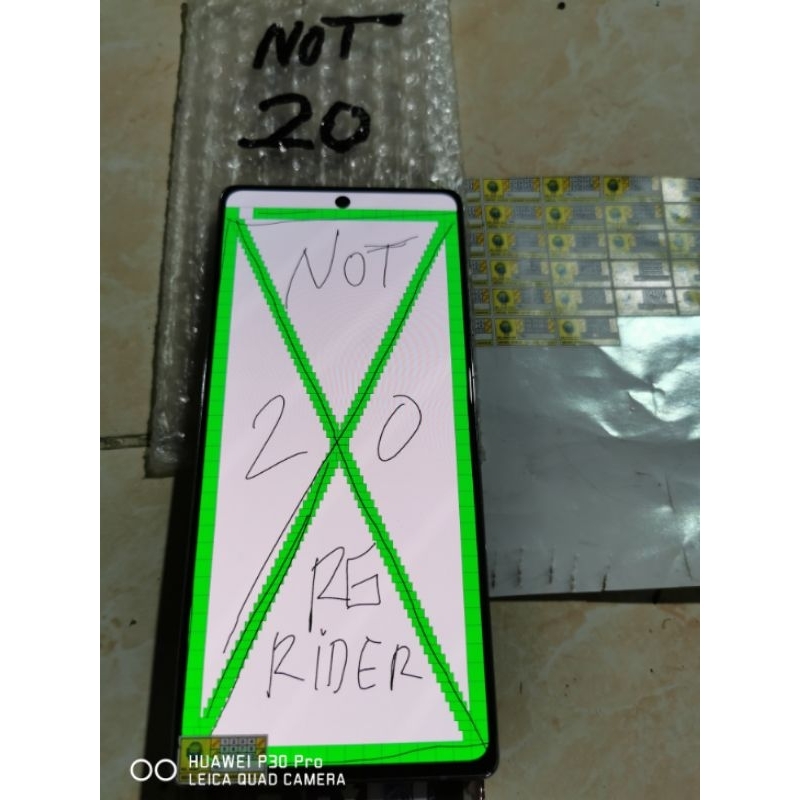 lcd frame Samsung note 20 biasa original copotan cabutan normal minus flexible S pen sobek