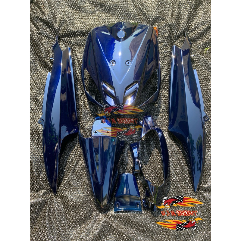 COVER FULL BODY HALUS YAMAHA MIO SPORTY WARNA MOONLIGHT BLUE (HITAM LEMBAYUNG BIRU)