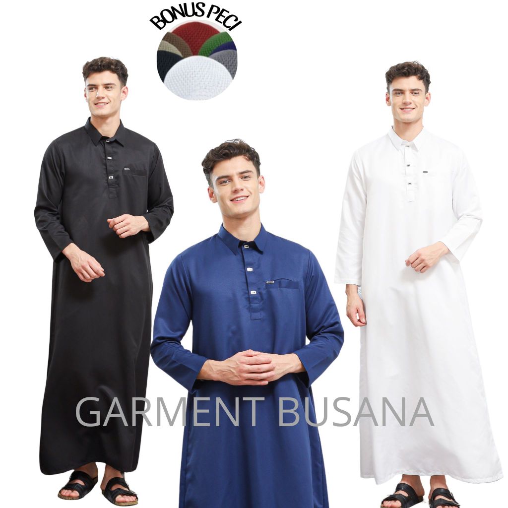 jubah sauqi bahan toyobo/gamis pria/jubah pria premium