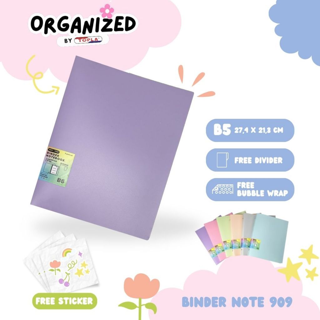 

Binder Note 909 notebook buku catatan agenda journal ukuran B5 ring 26 Topla