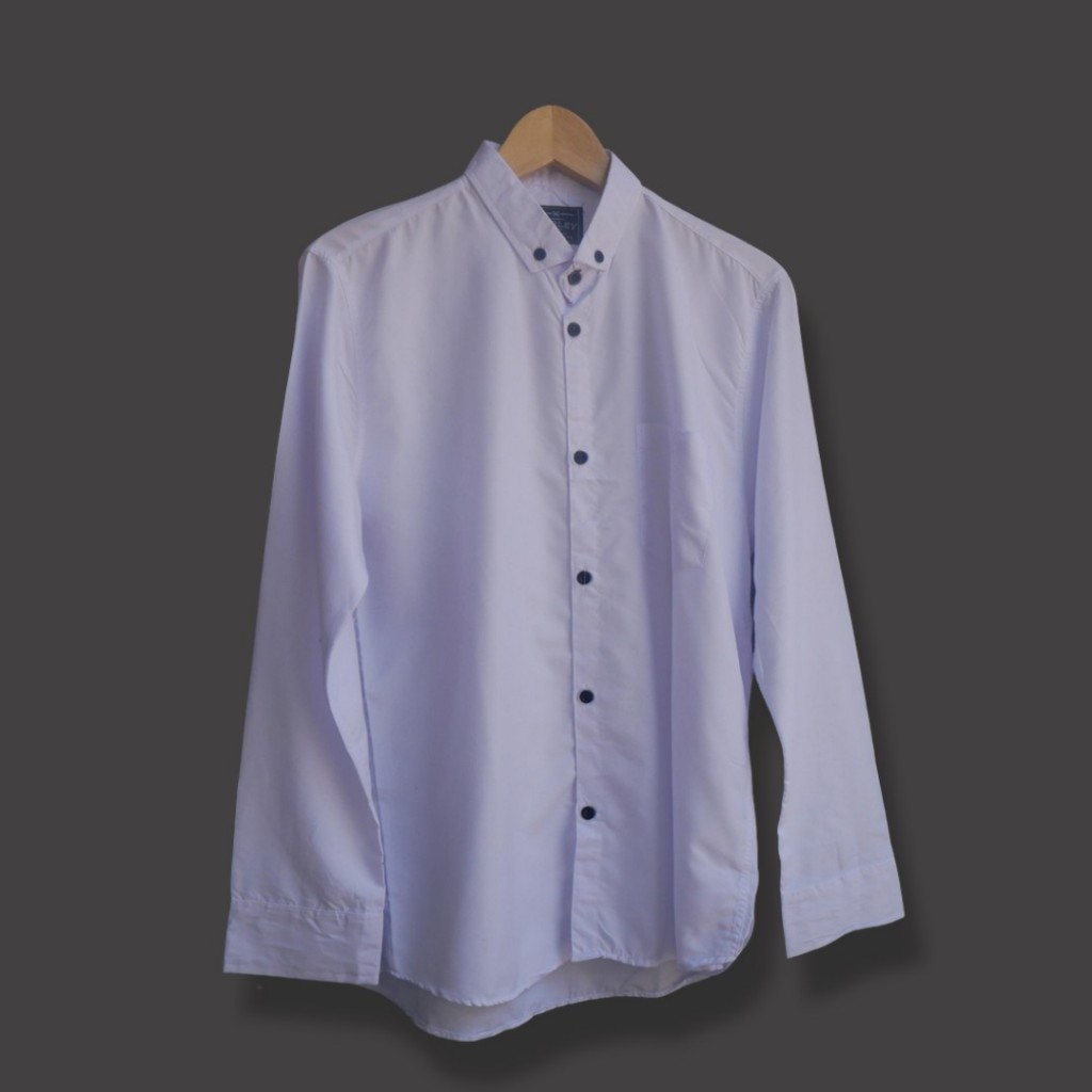 Kemeja Pria Polos Putih Lengan Panjang Kerja Kantor | Baju Putih Kantor Pria