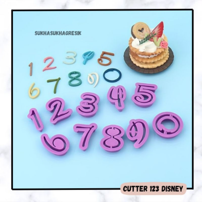 

CUTTER 123 DISNEY Cetakan Fondant Angka Disney Plastik Plunger Cutter