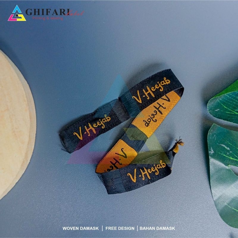 

2x4cm label woven bordir / label woven damask / label hijab