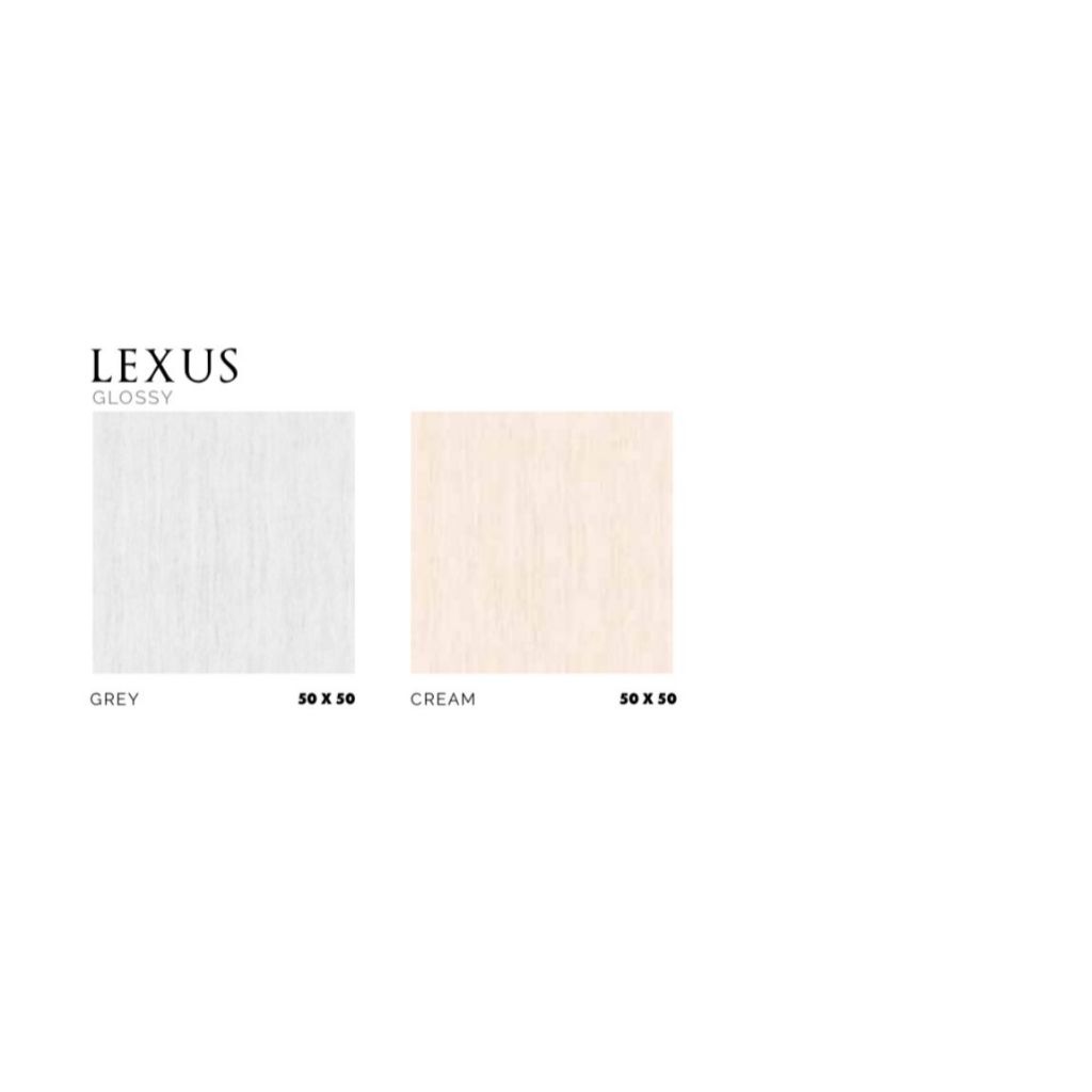 PLATINUM CERAMICS FLOOR TILE LEXUS GLOSSY GREY & CREAM 50X50