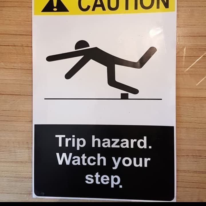 

CAUTION TRIP HAZARD WACTH YOUR STEP 30X20CM STICKER SIGN