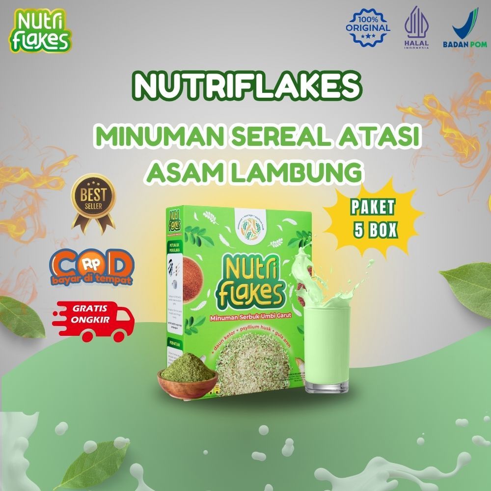 

Nutriflakes Original Minuman Sereal Untuk Asam Lambung Paket 5 ( box)