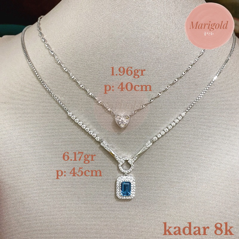 Kalung emas putih variasi 375