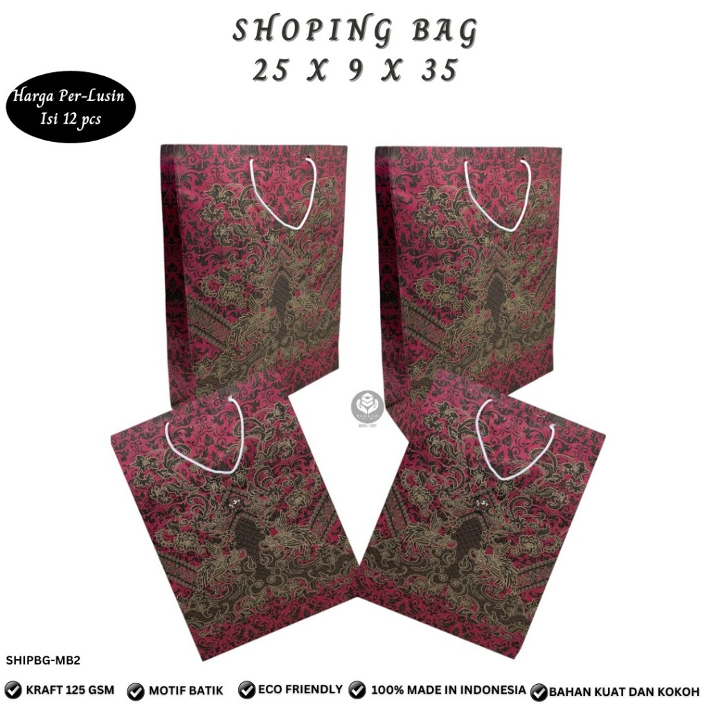 

Paper Bag Medium Batik Shopping Bag Medium Kertas Kraft (Isi 12 Pcs-SHIPBG-MB2)