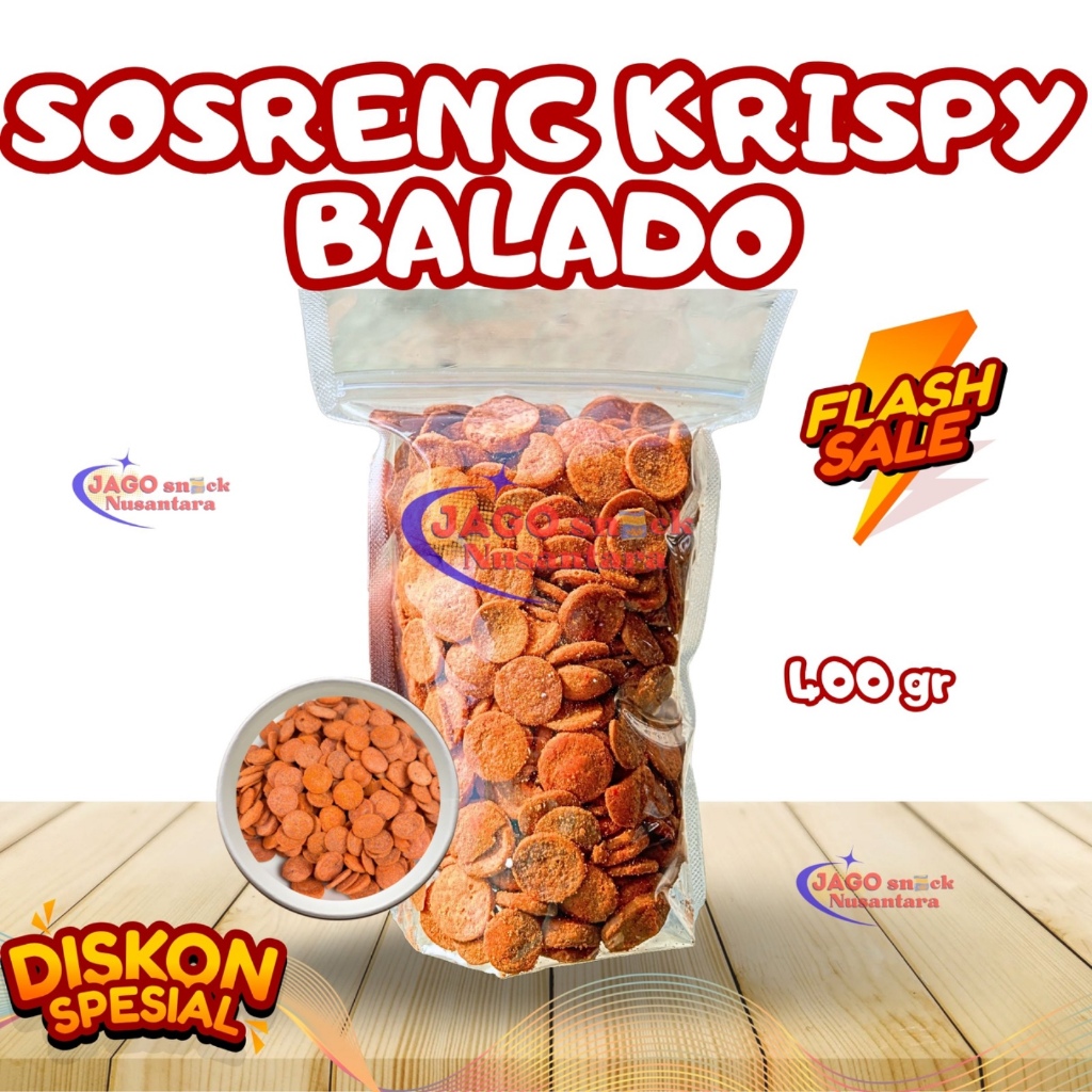 

Cemilan Krispy Sosreng Rasa Balado 400gr - Jago Snack Nusantara