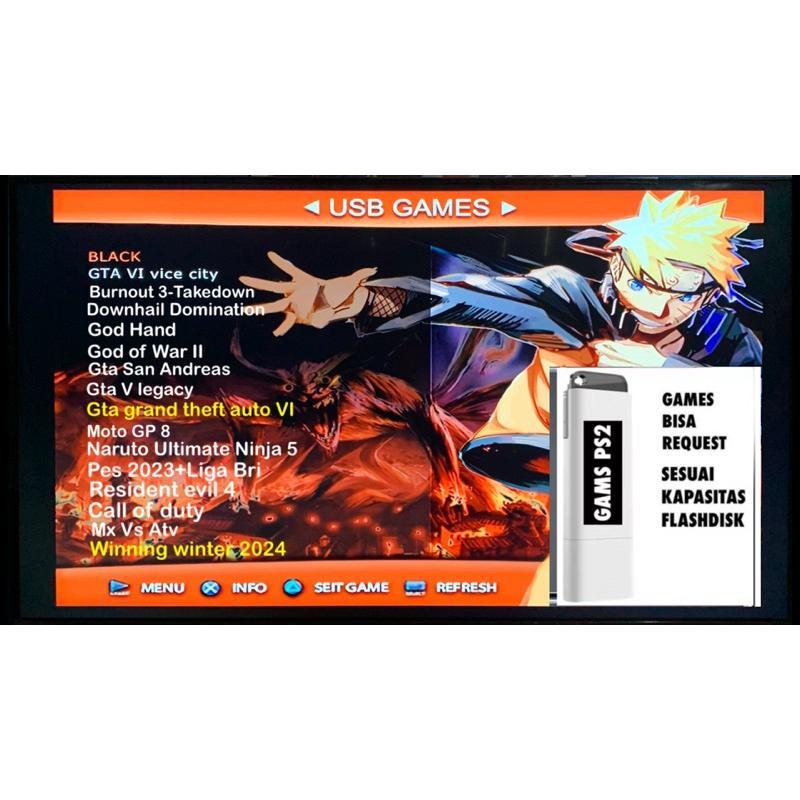 Flashdisk 64gb + Game untuk Ps2 Matrix/Mc Boot