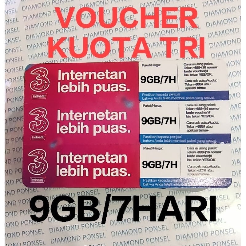 VOUCHER KUOTA TRI 15GB/7HARI