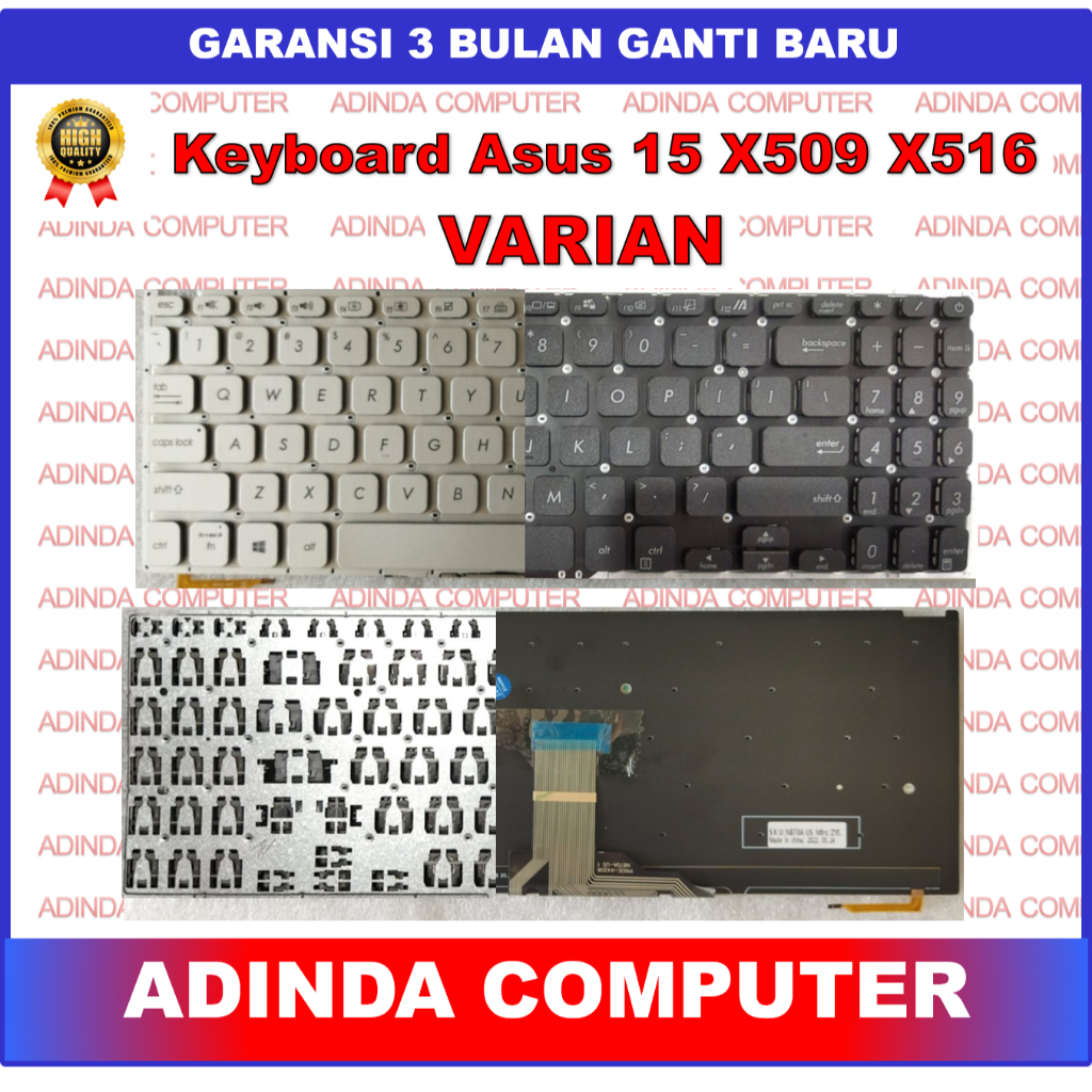 Keyboard Asus Vivobook 15 X509 X516 FL8700FB M509 M509BA M509D M509DA M509DJ M509DL Silver Backlight