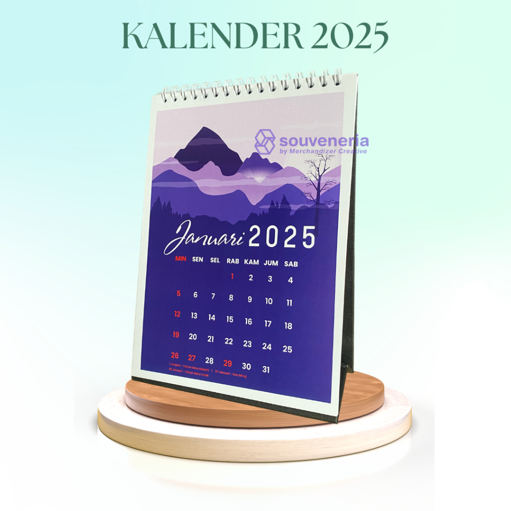 

Cetak Kalender Meja 2025 Linen Tema Pegunungan isi 6 Lembar 2 Muka
