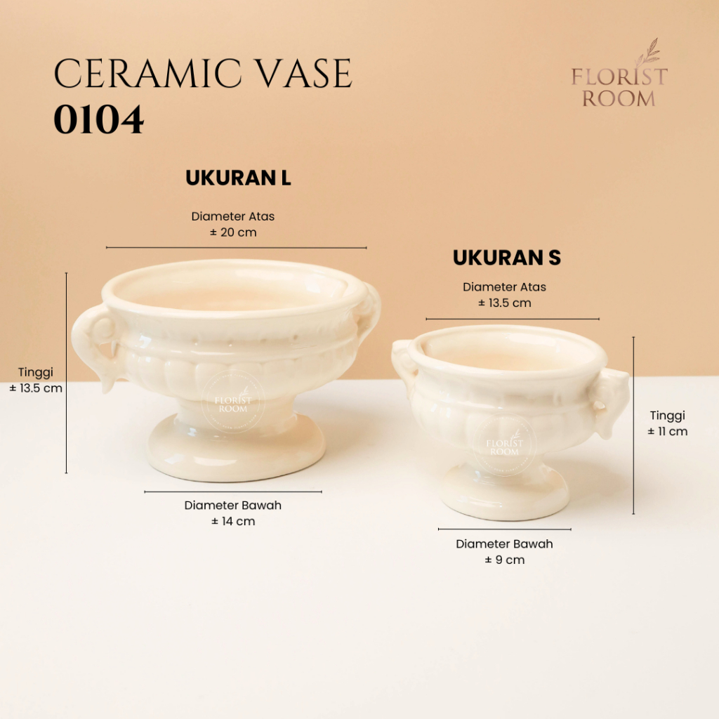 Vase Keramik 0104 - Vintage Vase - Bejana - Pot Bunga
