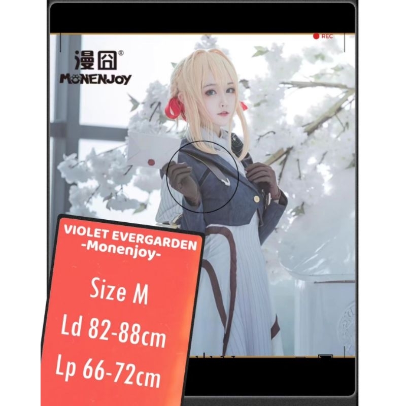 [ RENTAL ] Violet Evergarden Brand Monenjoy Size M Cosplay Kostum Wig Monenjoy Fullset Sepatu