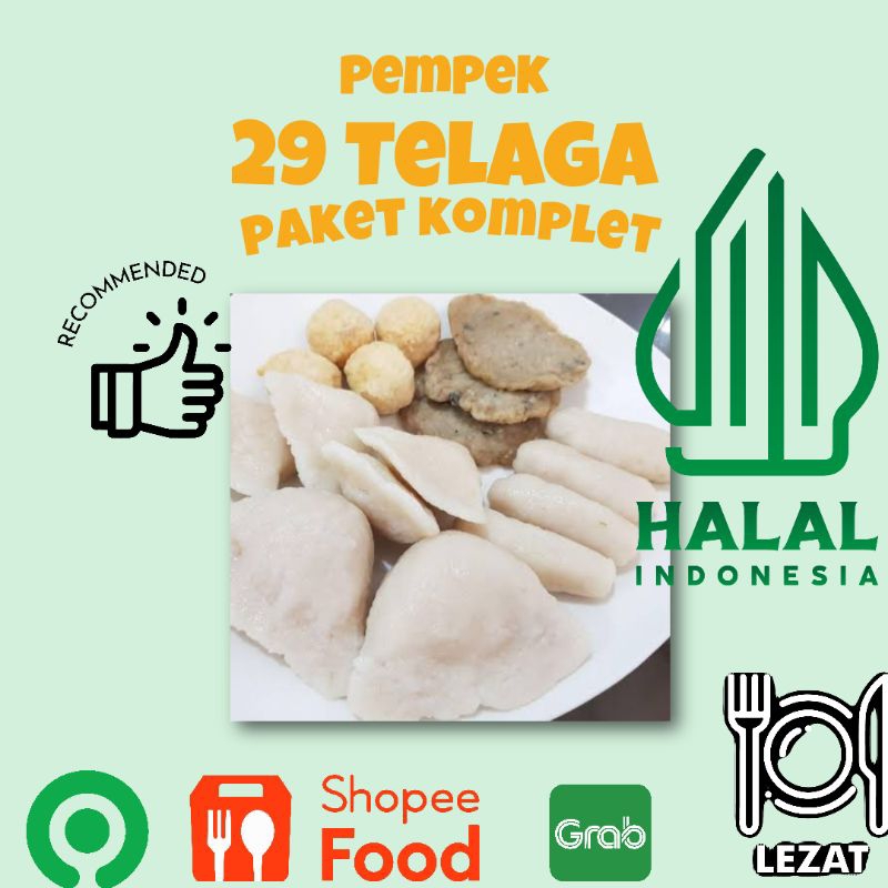 

Pempek Palembang ikan tenggiri paket komplet.