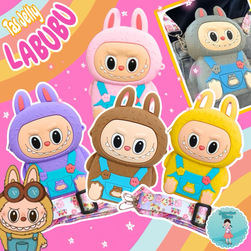 Tas Anak Jelly Silikon Karakter/Tas Silikon Anak/Tas Selempang Labubu Anak Silicon/Tas Rubber Siliko