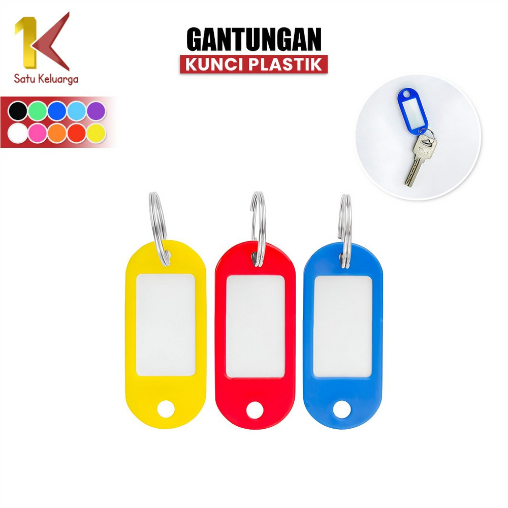 Satu Keluarga Gantungan Kunci Label Nama C1102 Keychain Ring Name Tag Ganci Plastik Rumah Serbaguna