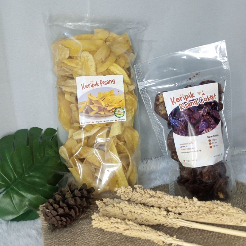 

keripik pisang paket 2rasa keripik pisang coklat 100gram & keripik pisang asin 250gram