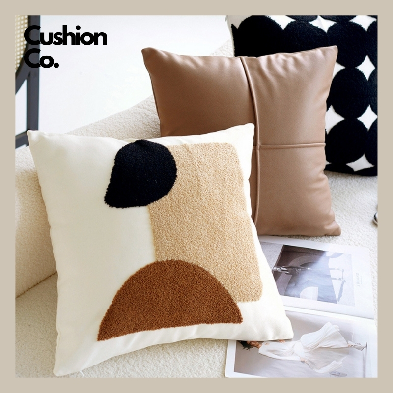 Cushion Co Sarung Bantal Cushion Cover Premium Brown Coklat Cream Retro Nordic ins retro pillow livi