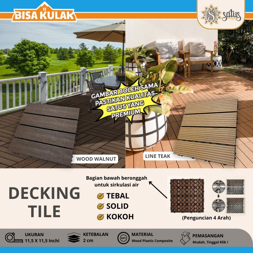 DECKING KAYU TILE / DECKING LANTAI OUTDOOR