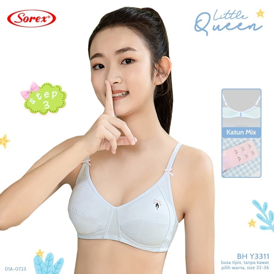 Bra Remaja Tanpa Kawat Katun Ukuran 32/70 hingga 36/80 Pakaian Dalam Wanita