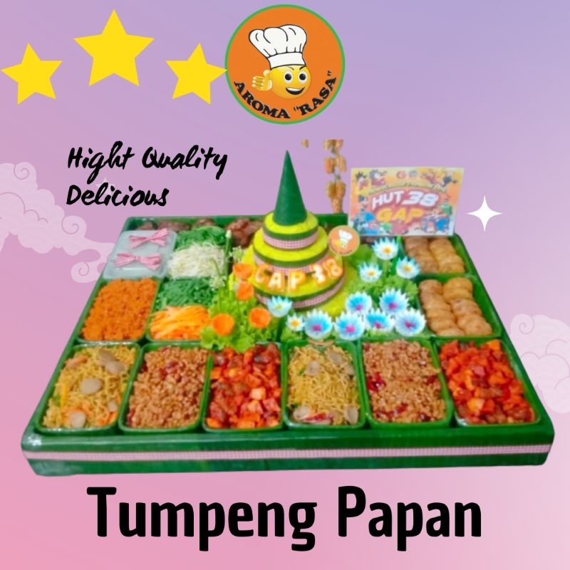 

Tumpeng Papan / Tumpeng Nasi Kuning / Tumpeng Ultah/Tumpeng papan 25 porsi
