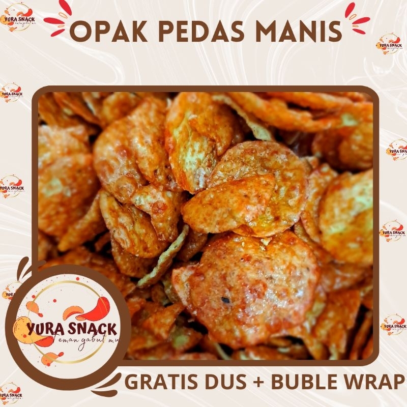 

Keripik Opak Mini Singkong Pedas Manis kemasan 250gr 500gr 1000gr