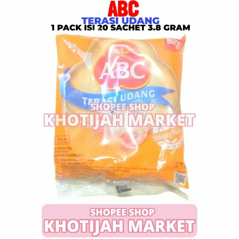 

Terasi Udang ABC 1 Pack Isi 20 Sachet 3.8 Gram