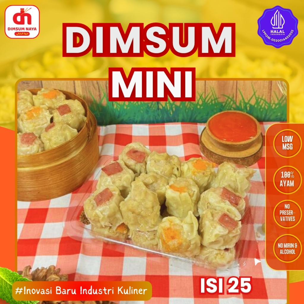 

NEW!! Kemasan Twinwal Dimsum Mini Frozen & Hangat Isi 25 Pcs MIX Topping Free Saus Merah