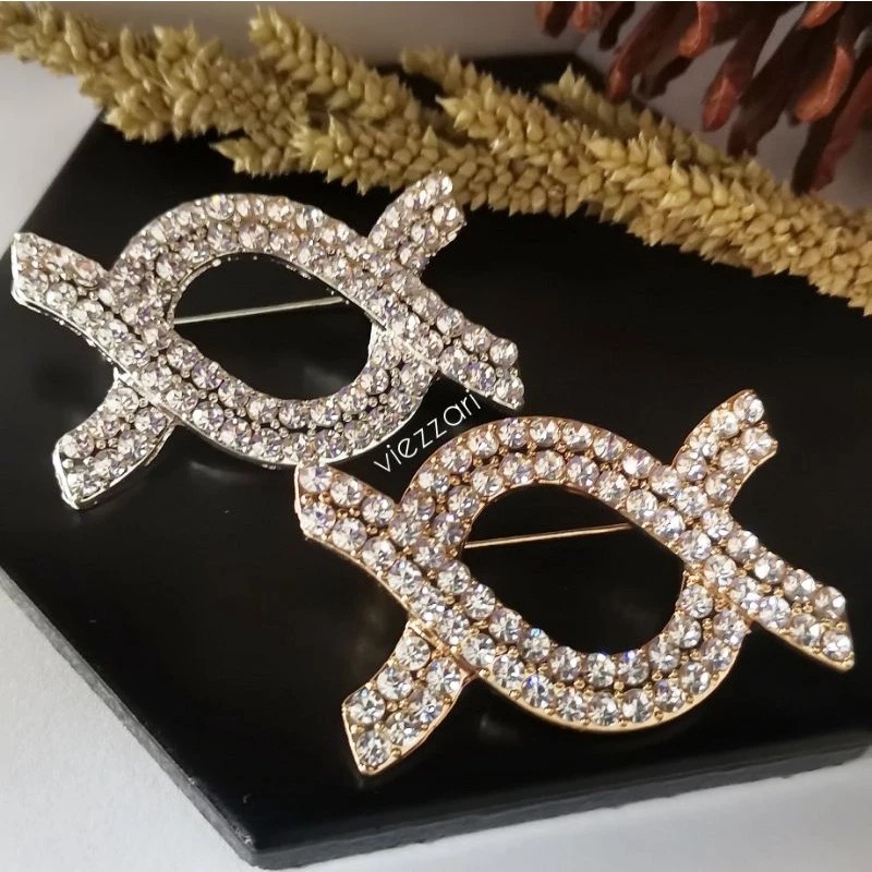 Bros Wearing Brand Klamby Premium High Inlaid Zirconia Alice brooch Bross Jilbab Baju Brand Viral