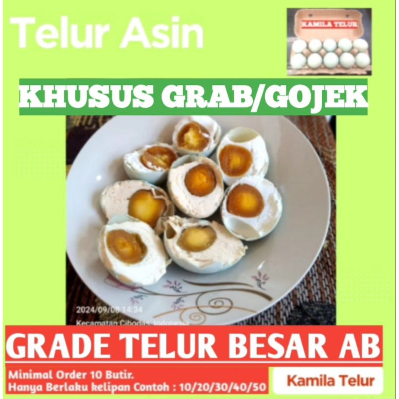 

Telor Asin Matang Masir & Berminyak Size AB Besar