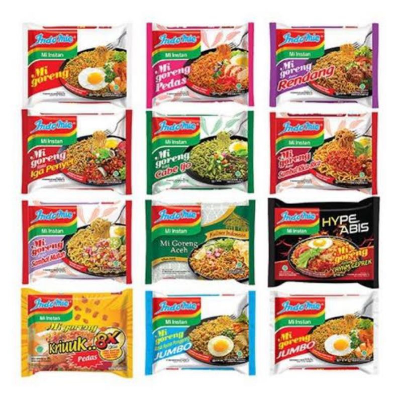 

INDOMIE GORENG ALL VARIAN PAKET 10 pcs BISA MIX