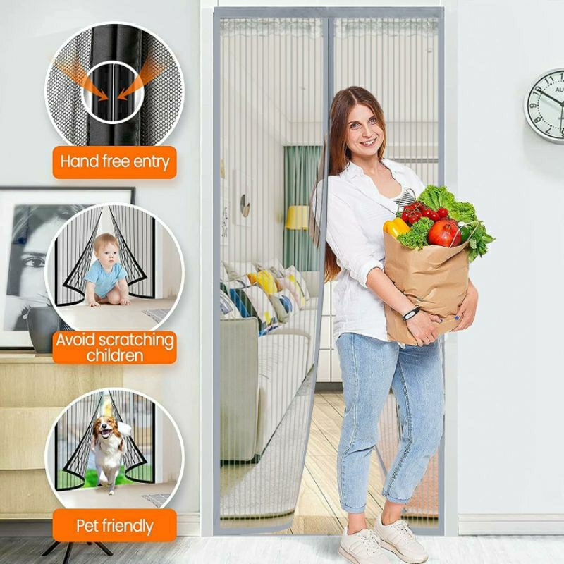 Tirai Pintu Anti Nyamuk Lalat Serangga Kelambu Gorden Kamar Magnet