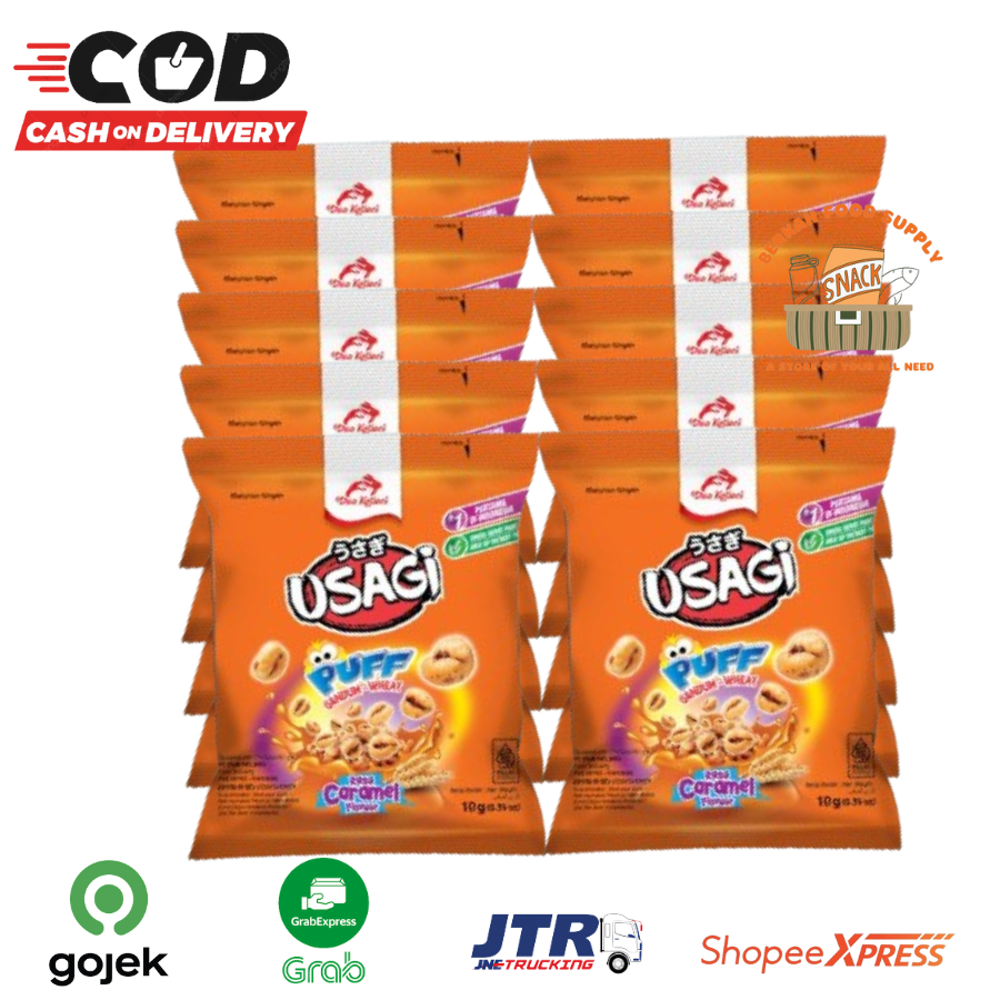 

[ BERKAH ] Usagi Puff Gandum Wheat Caramel Renceng Isi 10 x 10gr Dua Kelinci Snack Cemilan Anak Murah Halal