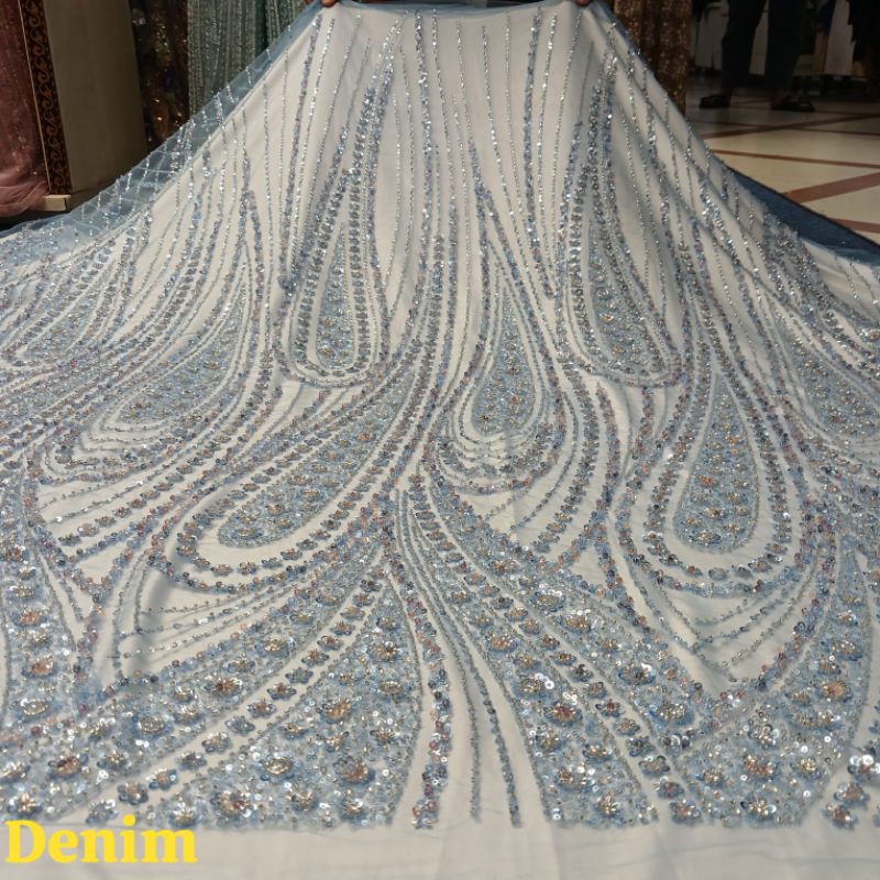 BAHAN/KAIN TILLE FULL PAYET/KAIN MEWAH FULL PAYET/KEBAYA WANITA