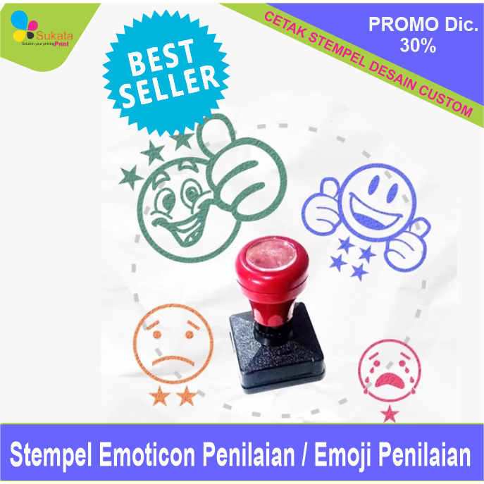 Stempel Emoticon, Penilaian Guru, Stempel Flash, Stempel Otomatis Paud,TK,SD, Paket 4 Pcsh 4stempel