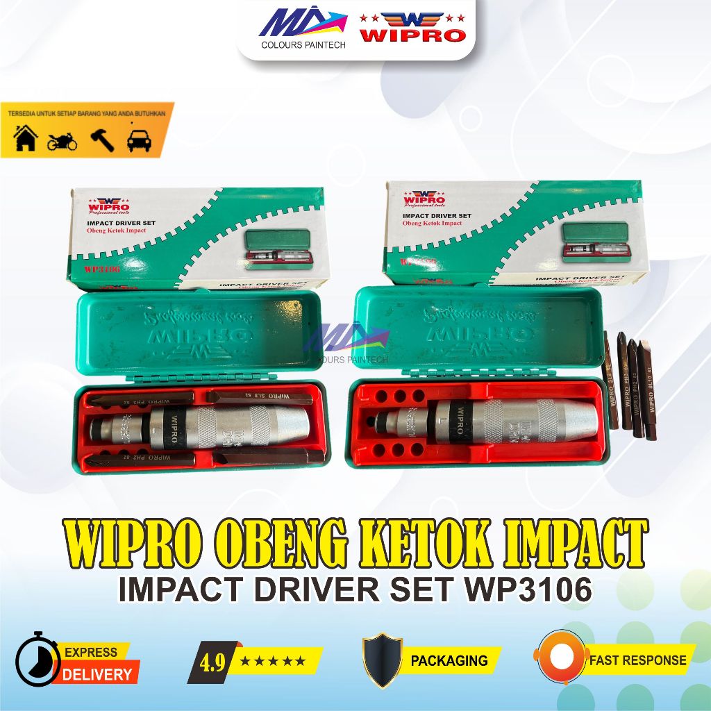 WIPRO OBENG KETOK Impact Screwdriver Obeng Ketok Set Wipro 6 pcs