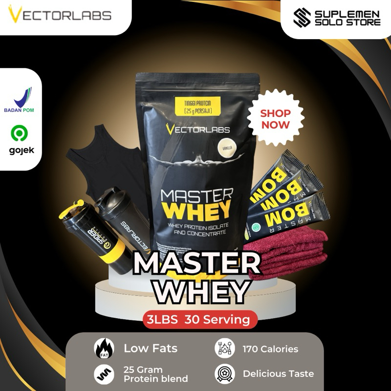 vectorlabs master whey 3 lbs whey protein bpom