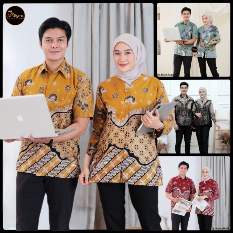 Batik Couple Blouse Batik Kemeja Batik Lengan Pendek M L XL XXL