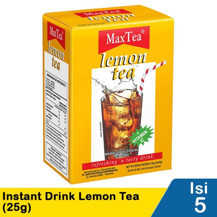 

Max Tea Lemon Tea Termurah Grosir Promo 25 Gr x 5 Sachet