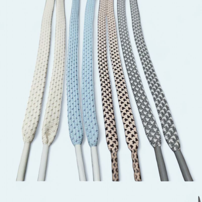 Tali sepatu flat polyester motif.