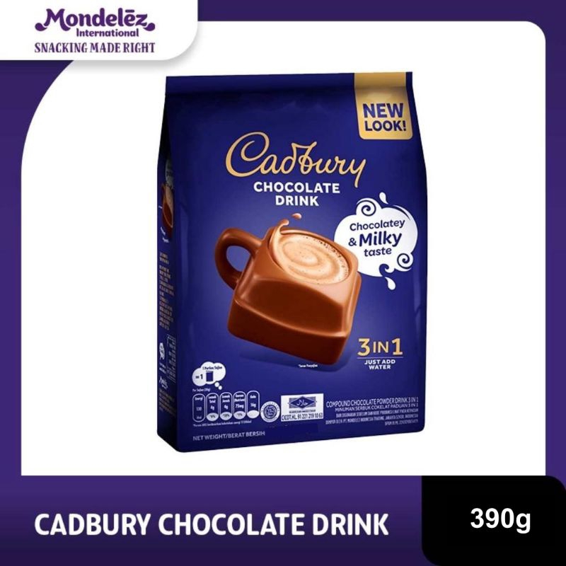 

Cadbury Chocolate Powder Drink 3in1 Minuman Serbuk Cokelat 390g (13x30g) 13 Sachet